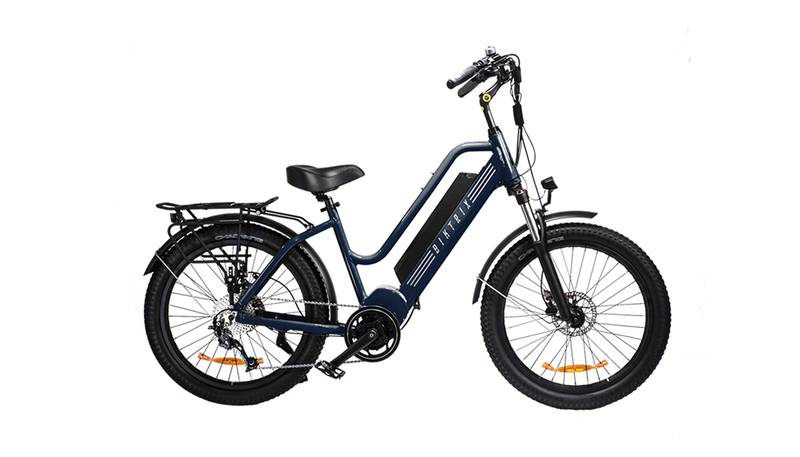 dark blue electric bike